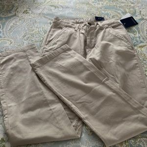 Crown and Ivy khakis.  Size 14 slim